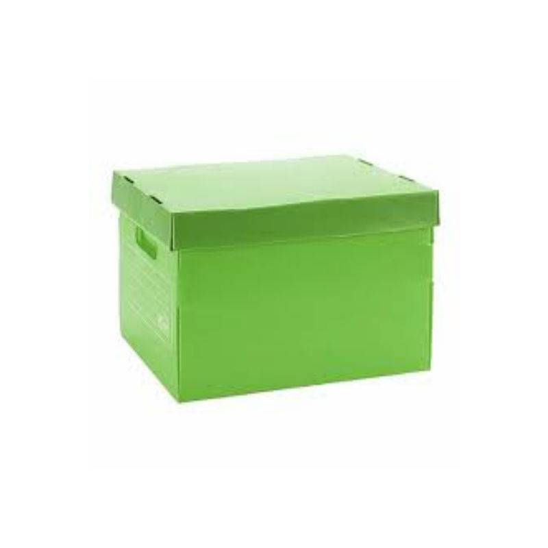 Caja Archivo Plastica Con Tapa 45x35x25 Verde